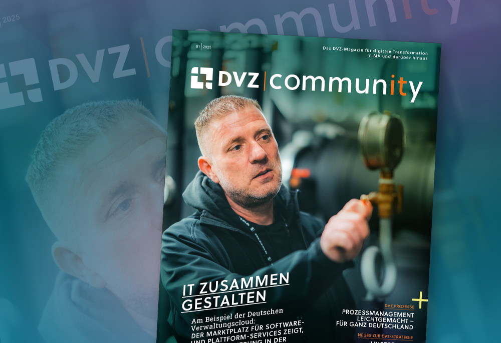 Cover der DVZ community 1/2025 mit DVZ-Haustechniker Frank Burmeister.