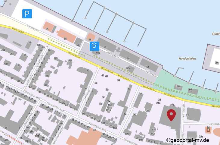 Kartenausschnitt DVZ-Standort Rostock