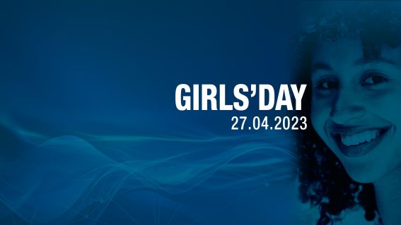 Bild von einem Mädchen mit der Überschrift Girl's Day 27. April 2023