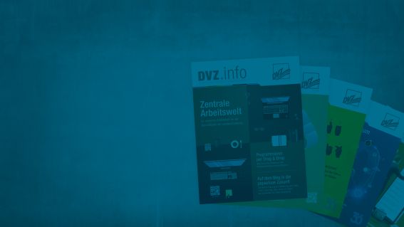 Collage von Covern des DVZ.info-Magazins