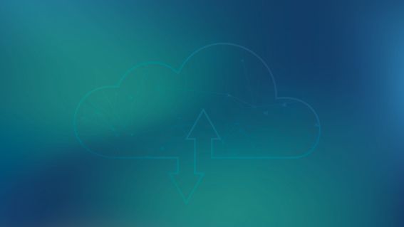 Bild einer grafischen Cloud, blau eingefärbt