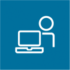 Icon Mensch und Laptop
