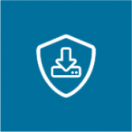 Icon: Ein Schild, in dem ein Laufwerk und ein Download-Pfeil abgebildet sind.