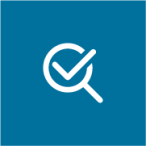 Icon für den Service Testcenter, Lupe mit Haekchen drin