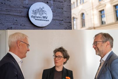 Hubert Ludwig und Heiko Geue im DIZ Schwerin