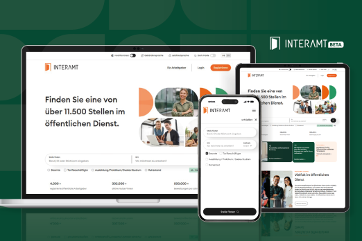 Responsives Design von Interamt 2.0 auf verschiedenen Endgeräten