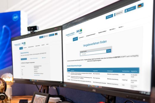 Screenshot Vergabemarktplatz