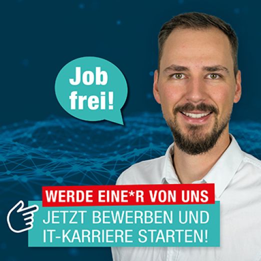 Bild vom DVZ-Kollegen mit Aufruf für Karriere im DVZ
