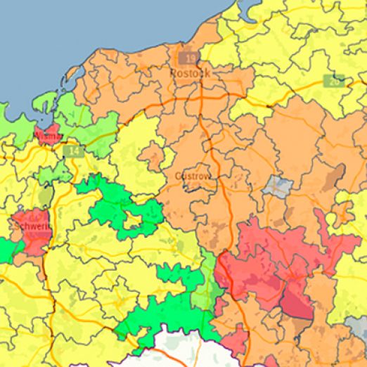 Ausschnitt Breitbandatlas M-V