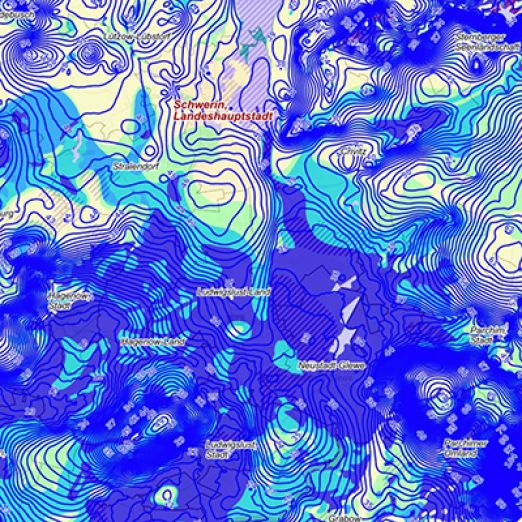 Kartenausschnitt mit Geodaten