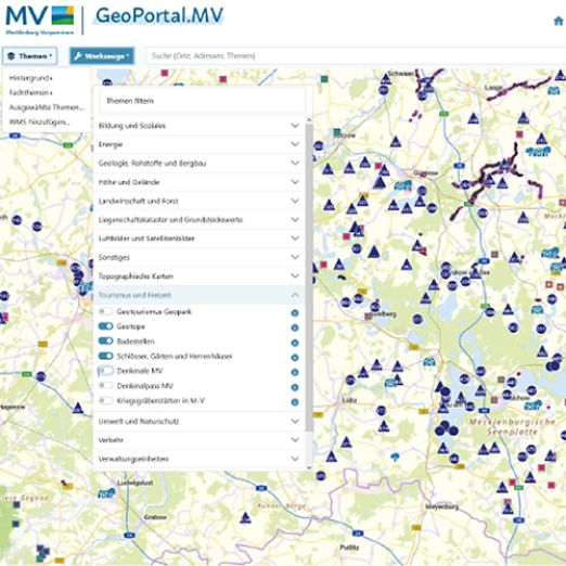 Screenshot Geodatenviewer GAIA-MVlight