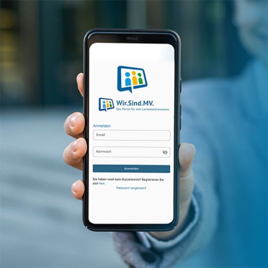 Die geöffnete WiSiMV-App auf einem Smartphone