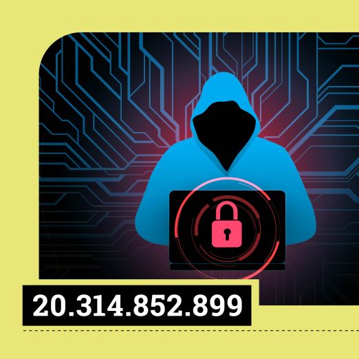 Grafik Hacker und ein Sicherheitsschloss