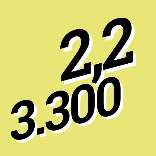 2,2 und 3.300