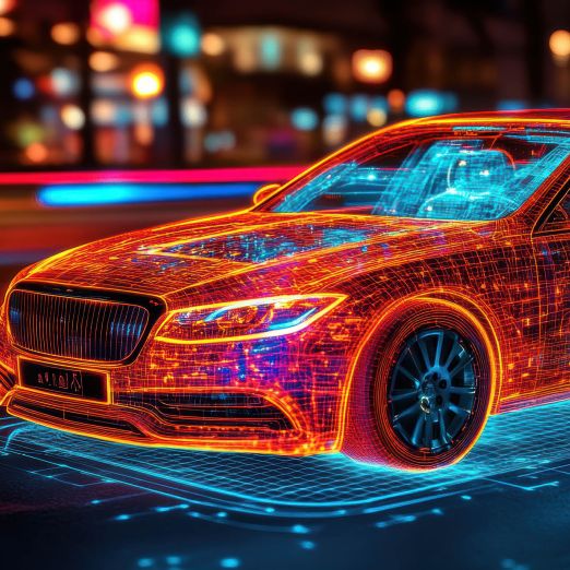 Grafik Automobil im Matrixstil