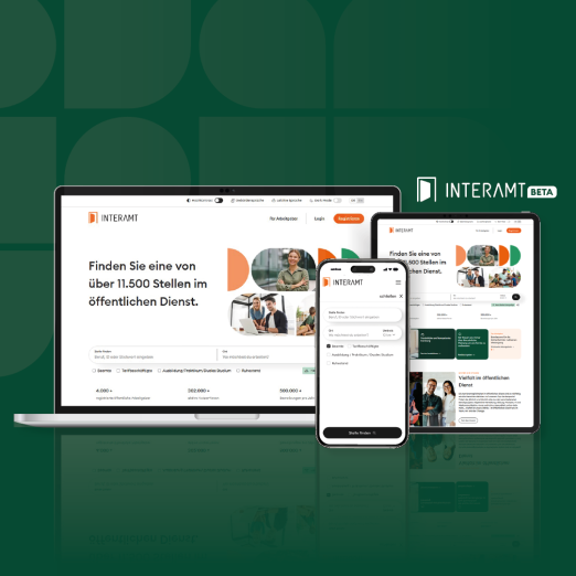 Responsives Design von Interamt 2.0 auf verschiedenen Endgeräten
