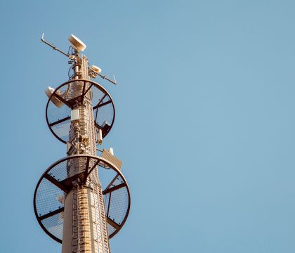 Abbildung eines Richtfunks an einem Digitalfunkstandort