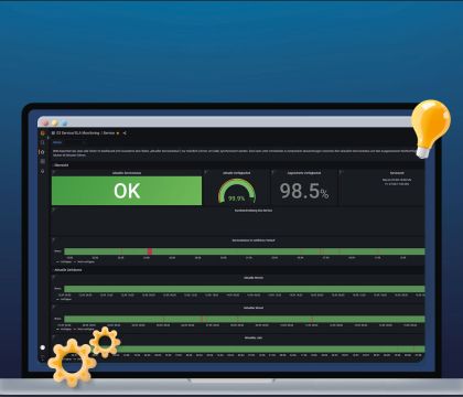 Ein Laptop mit einem Screenshot der neuen Dashboard-Software