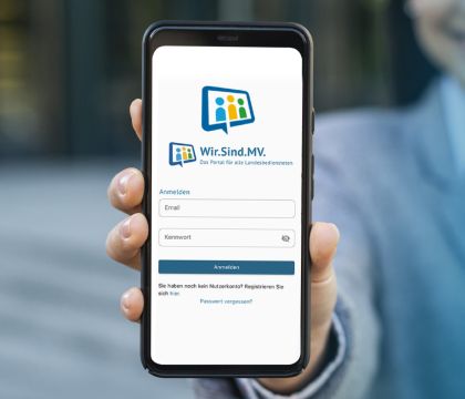 Die geöffnete WiSiMV-App auf einem Smartphone