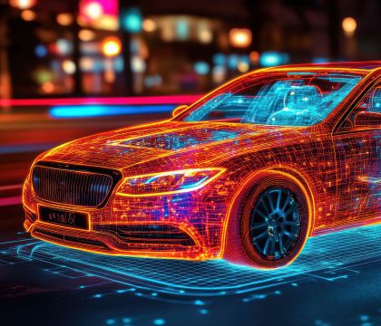 Grafik Automobil im Matrixstil