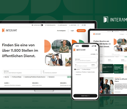 Responsives Design von Interamt 2.0 auf verschiedenen Endgeräten