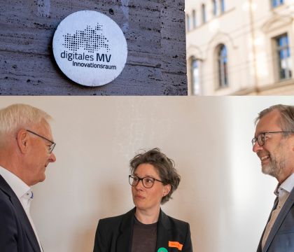 Hubert Ludwig und Heiko Geue im DIZ Schwerin